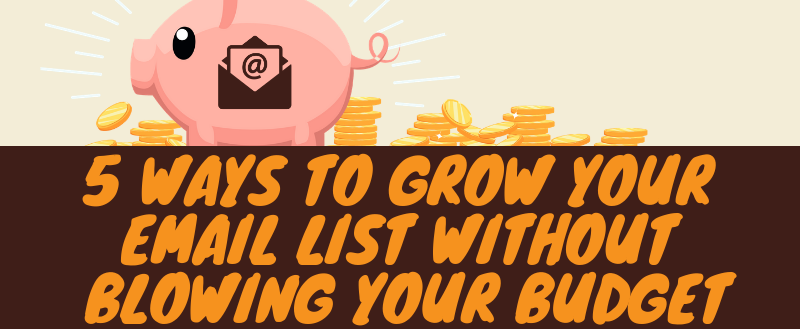 Five Ways To Grow Your Email List Without Blowing Your Budget